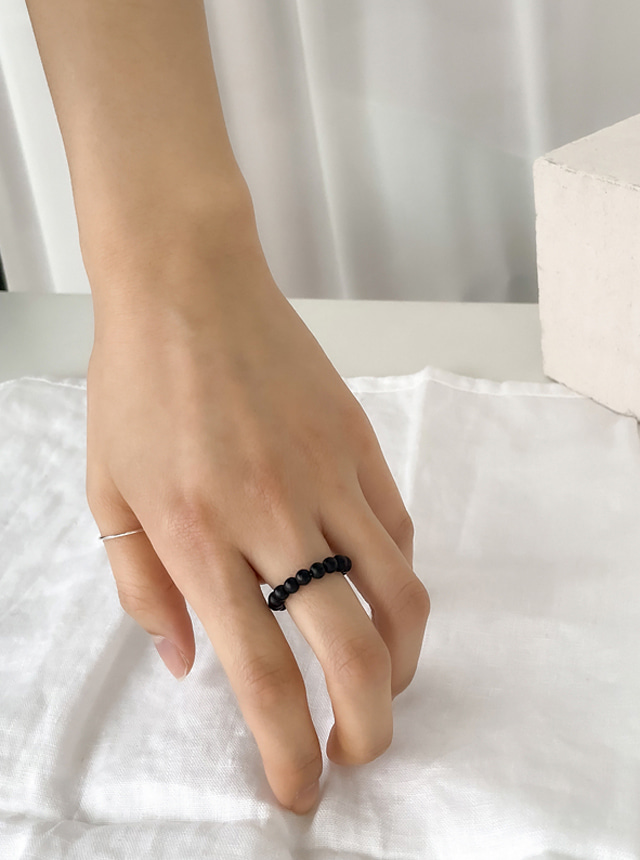 [무배] 원석 반지 밴딩 데일리 칼라 무드 있는 고무줄 반지